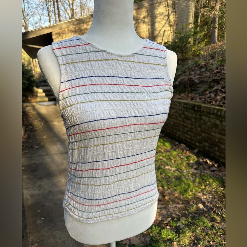 Madewell Multi colored rouched tank size Small